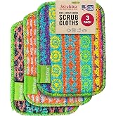 Wet-it! Skrubba 3-Pack Reusable Dish Scrubbers &ndash; Non-Scratch Scouring Pads for Kitchen &amp; Household &ndash; Eco-Friendly, Dishwasher Safe Scrub Sponges for Dishes, Pots &amp; Pans (Vogue)