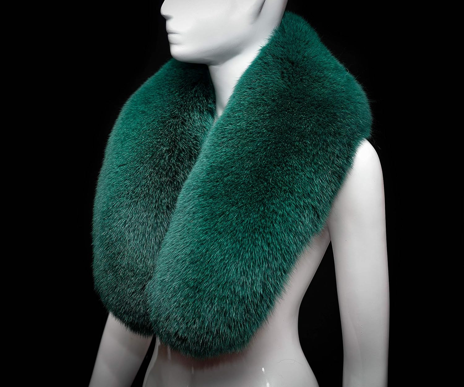 emerald green fur shawl