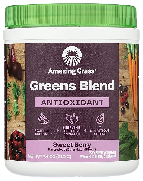 AMAZING GRASS SWEET BERRY ANTIOXIDANT SUPERFOOD POWDER, 7.4...