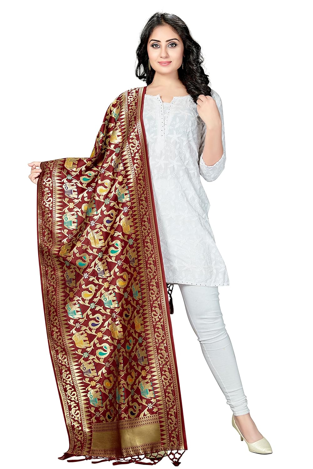 rani saahiba women's art silk dupatta