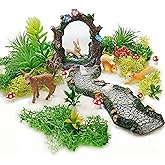 QuarenDen 27 Pcs Fairy Garden Accessories, Fairy Garden Kit, Garden Archway, Resin Path, Miniature Garden Figurines, Fairy Wi