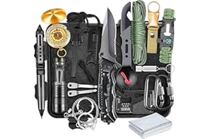 NATUREVERVE 19 in 1 Survival Kit and First Aid Kit-Camping Gear and Survival Tools-Emergency First Aid Supplies with Molle Co