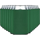 Blank Beer Can Coolers Sleeves (14-Pack) Soft Insulated Beer Can Cooler Sleeves - HTV Friendly Plain Can Sleeves for Beer Cans & Bottles - Blanks for Vinyl Projects & Wedding Favors (Kelly Green)