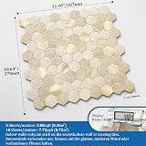 M MOFIT Hexagon 3D Marble Metal Peel Stick Wall Tile Splashback Beige 5 Sheets view 5