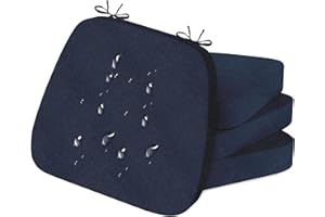 Iristykilin 17'' x 16'' x 2.5"Thick Chair Cushions for Dining Chairs, 4 Pack WaterProof Easy Clean Kitchen Chair Pads with Ties and Non-Slip Backing - 30D High Elastic Foam Soft Kitchen Chair Cushions