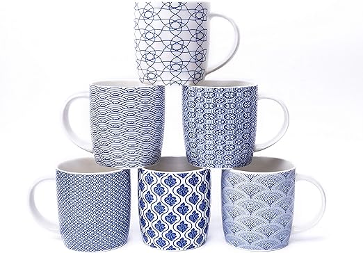 MACHUMA Set of 6 11.5 oz Coffee Mugs 