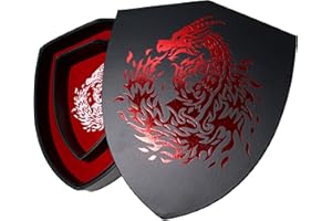 Fantasydice Shield Dice Tray Red Fire Dragon with Lid and Dice Staging Area- Holds 6 Sets(7 Dice Set/Standard) for All Tabletop Games