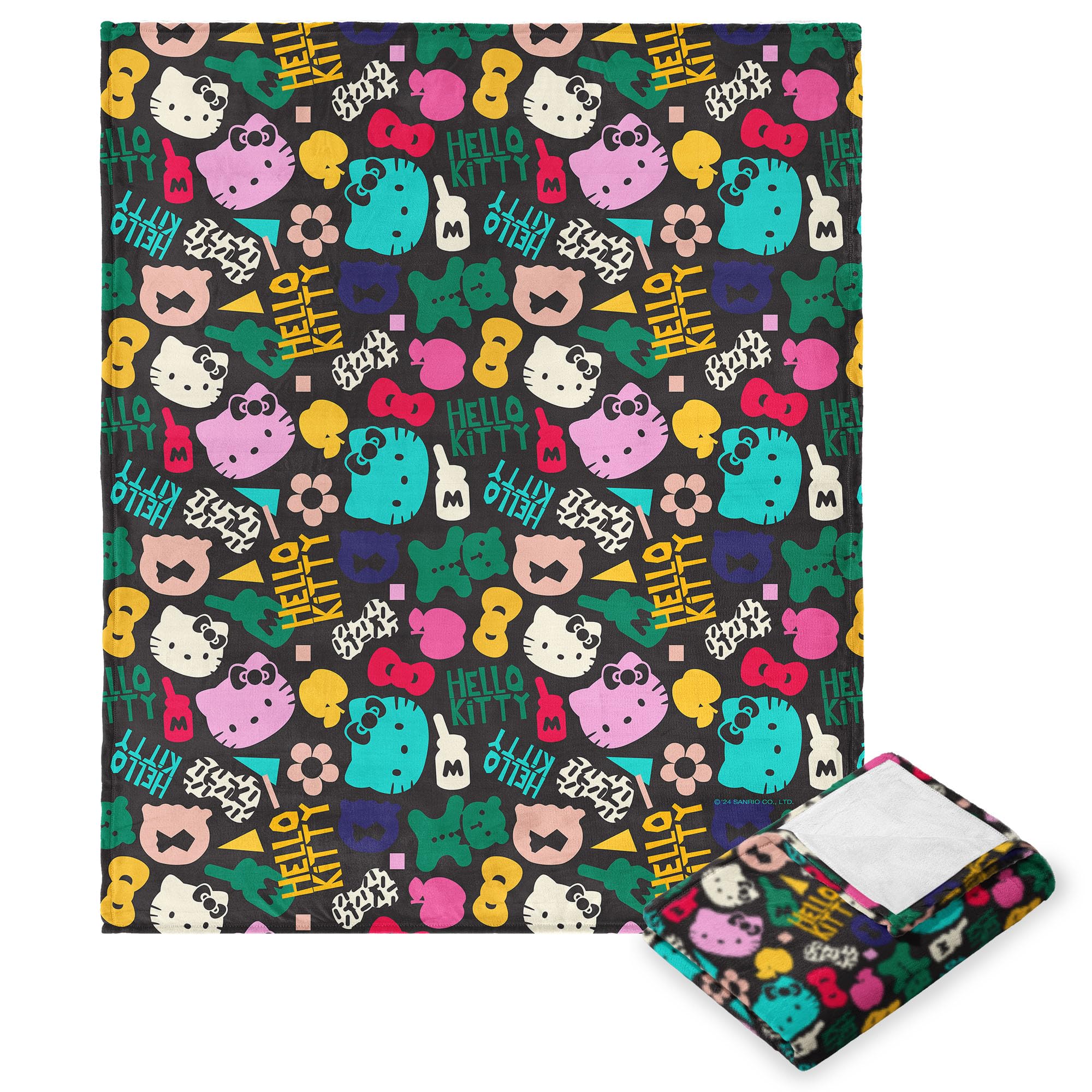 Northwest Hello Kitty Silk Touch Throw Blanket, 40" x 50", Friends Collage Image Northwest Hello Kitty Silk Touch Throw Blanket, 40" x 50", Friends Collage Image
