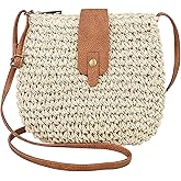 Busnos Small Summer Beach Bags Straw Beach Bag Woven Purse Cute Womens Small Handbag Shoulder Purse Straw Clutch Purses