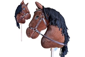 Playful Minds Grand cheval de loisirs pour enfants et adultes – Qualité spectaculaire avec bride cloutée en strass, rênes amo