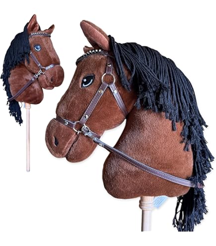 Rênes Anglaises En Toile Et Cuir Pour Cheval, Marron - 2 Paires Avec Bouchons De Martingale (occasion)