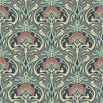 Crown M1196 Donovan Moss Nouveau Floral Wallpaper Amazon Com