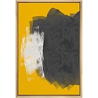 SIGNWIN Framed Canvas Print Wall Art Black Square with White Brushstrokes Abstract Texture Illustrations Impressionism Contemporary for Living Room, Bedroom, Office - 16