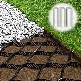 Gravel Grid 9x17.5 FT with 15Pcs Landscape Staples, 2'' Thick Geogrid Ground Grid 2200 lbs per Sq Ft Erosion Control Geo Grid for Driveway, Walkway, Horse Paddock, Patio, Parking Lot, Slope