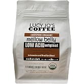 Lucy Jo's Coffee Roastery, Organic Mellow Belly Low Acid Blend, Medium Dark, Ground, 11 oz (11 OZ)