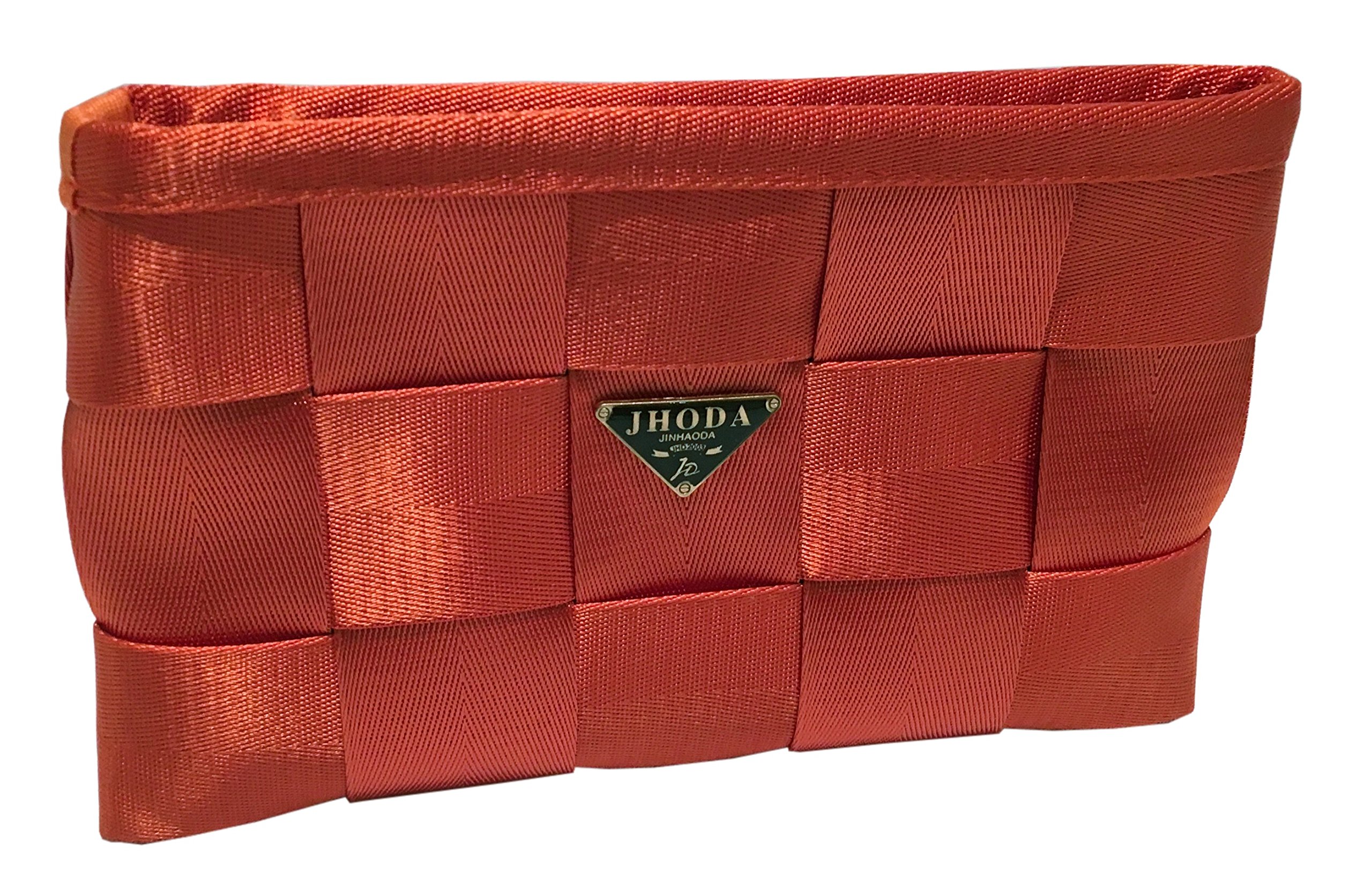 Skybelt Women's Handbag Orange with Original Aeroplane Strap Clutch Wrist Bag with Zip 25 x 15.5 x 3 cm (W x H x D)
