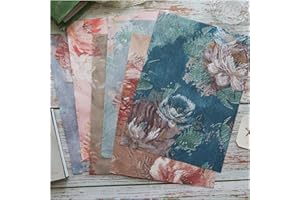 Prstincol Scrapbook Paper Pack 30 Pcs, Vintage Floral Pattern Textured Decoupage Paper 10.2"x7.5" Scrapbook Supplies for DIY Card Making Photo Album Decor Junk Journal Gift Wrapping