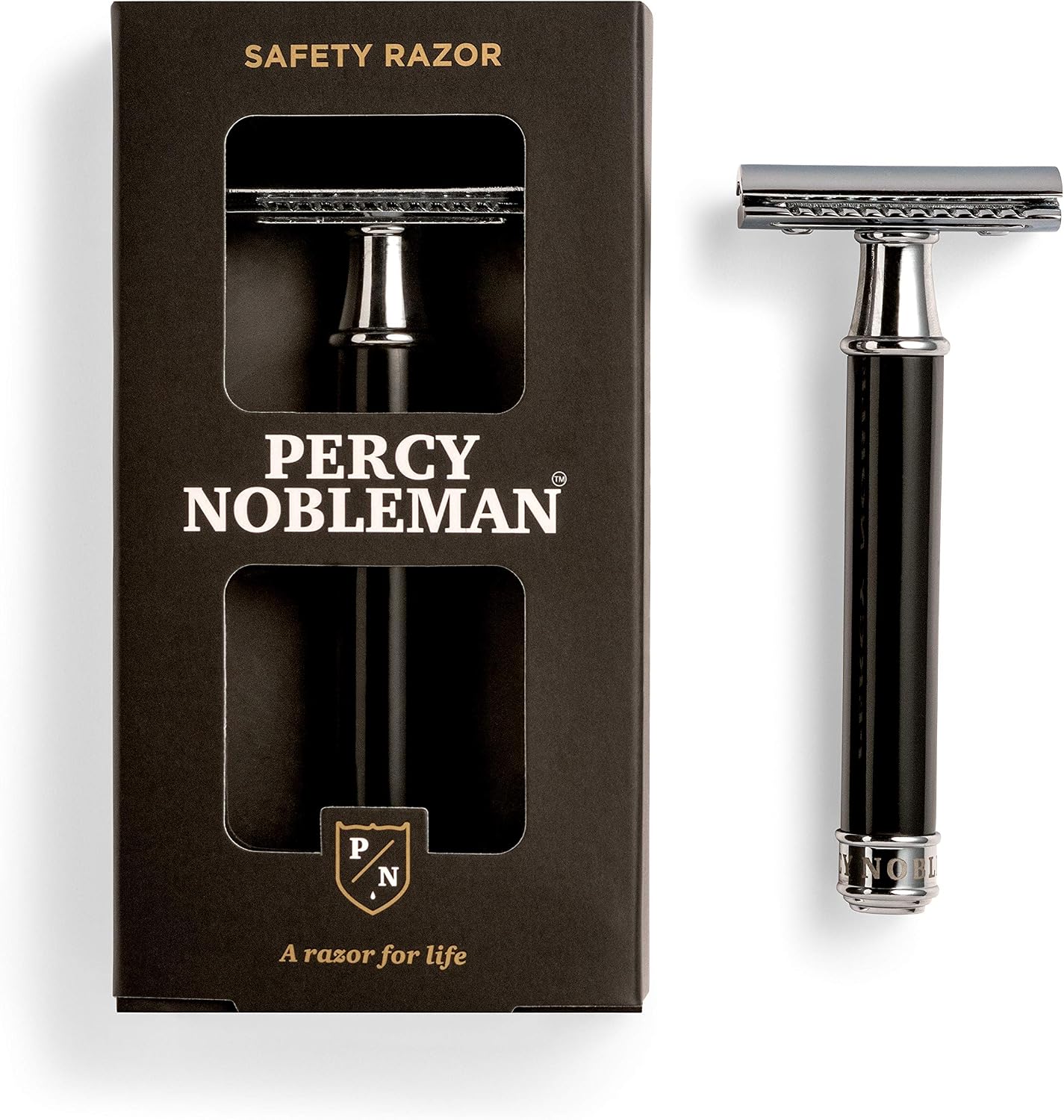 Percy Nobleman Safety Razor. No blades included, Black