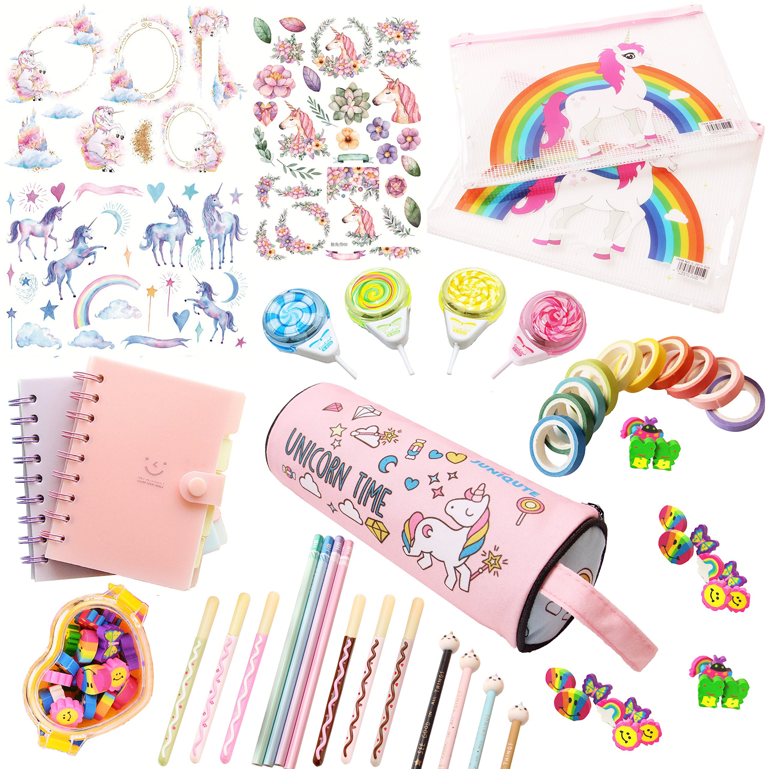 Assorted Unicorn School Supplies Pen Pencil Case Eraser Note Stationery Gift Set 783057552226 eBay