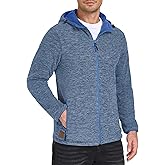 Little Donkey Andy Men's Lightweight Reversible Polar Fleece Jacket Full Zip Hoodie with Pockets Thermal Outdoor Coat