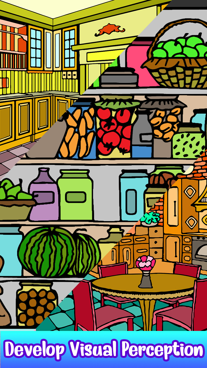 Kitchen Paint by Number Grownups Paint + Glitter + Crayon Coloring