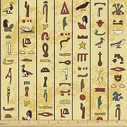 Ambesonne Egyptian Print Fabric by The