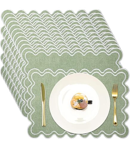 Amazon.com: HunnmingRe Set of 6 Cotton Linen Placemats, 13x19 Inch
