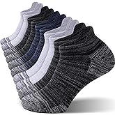 FYTUTESE Mens Socks Ankle Running Athletic Low Cut Cushioned Moisture Wicking Short Socks for Men 5 Pairs