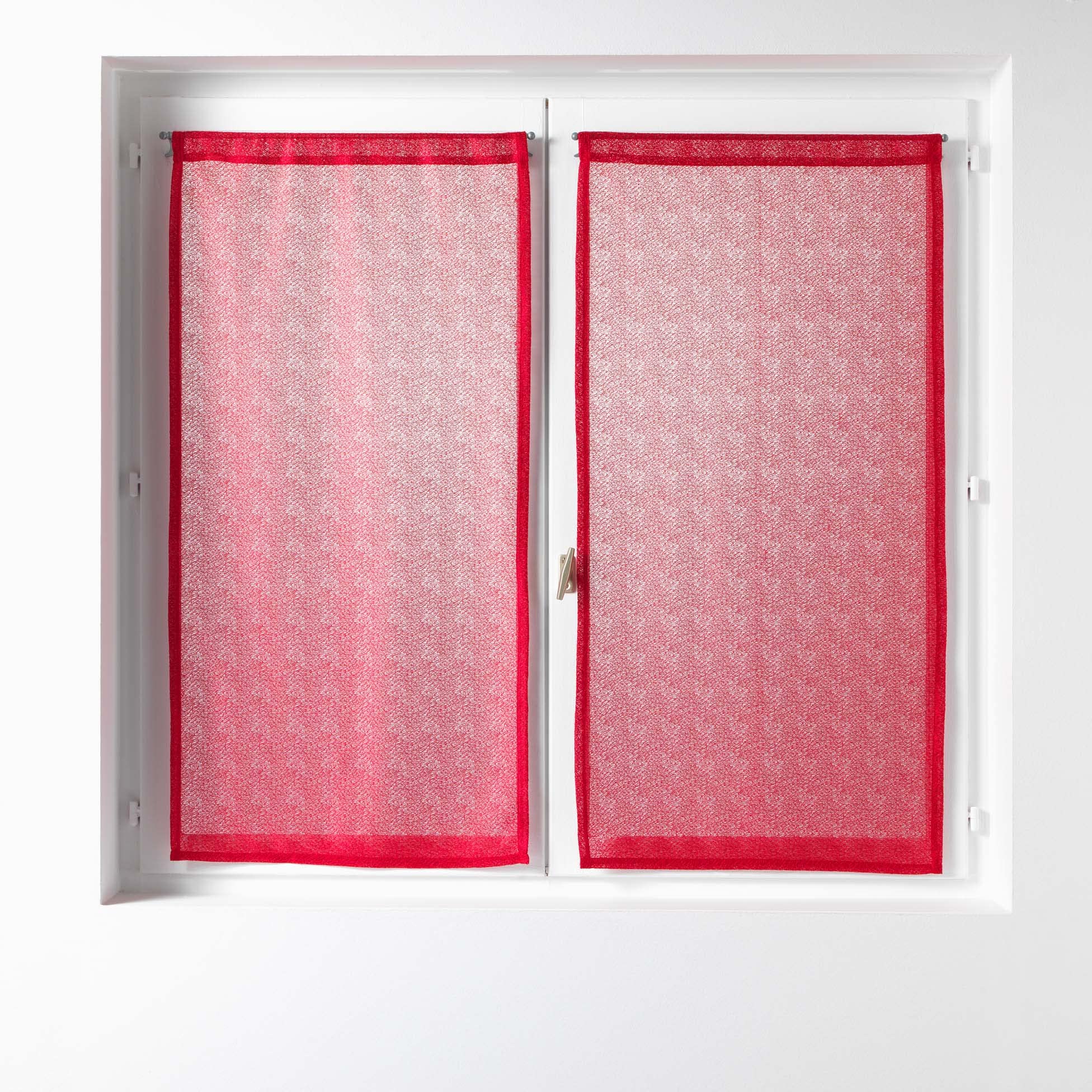 Douceur d'Intérieur, 2 x 60 x 160 cm Red Maille Castle Curtain Pole Pair