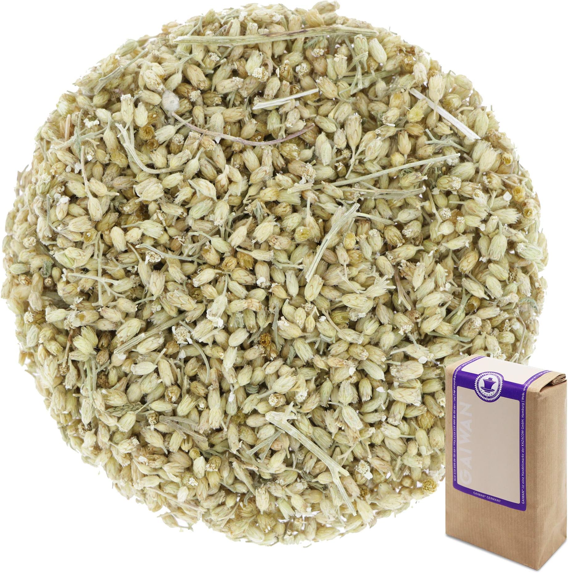 No. 1377: Organic Herbal Tea Loose Leaf "Yarrow (Achillea Millefolium)" - 1000 g (1 kg, 35.3 oz, 2.2 lbs) - GAIWAN® Germany - Milfoil from Germany