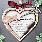 TEEBIM Hairdresser Gifts for Women - Hairdresser, Hair Stylist Ornaments, Barber, Beautician, Cosmetology Ornaments - Gifts for Hairdressers Female, Hair Dresser, Cosmetologist - Wood Beauty Ornament