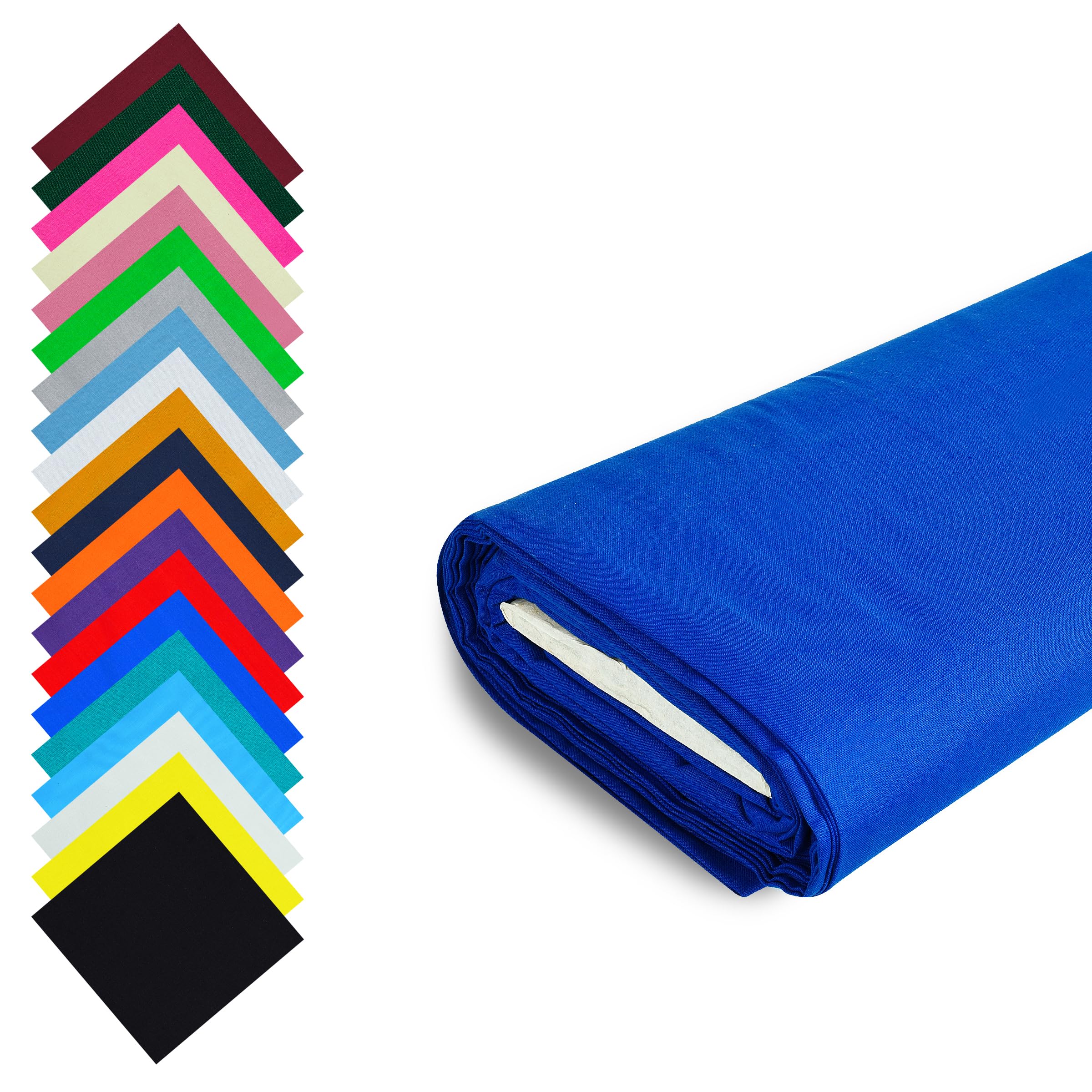 Fashion Track Royal Blue Fabric Cotton by The Metre UK - 58 Inches / 147.5 cm Wide - 100% Cotton Fabric Plain - 60 Square - Available in 20 Colours and 5 Sizes (3 Metre, Royal Blue)
