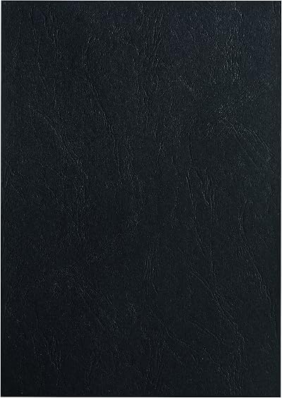 PAVO Leathergrain A4 Binding Cover Black 250gsm Pack of 100