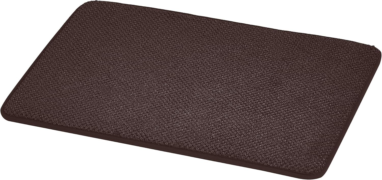 AmazonBasics Textured Memory Foam Bath Mat - Small, Brown