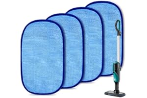 FENKABS 4 Pack KP1010 Steam Mop Textile Pads for Kenmore SM2050 2-in-1 Steam Mop Hard Floor Cleaner Replacement, Washable and Reusable Cleaning Pads for Kenmore SteamLite 2-in-1 Steam Mop, Blue