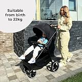 My Babiie MB160 Pushchair Birth to 22kg 4 Wheel Suspension Black Leopard view 3