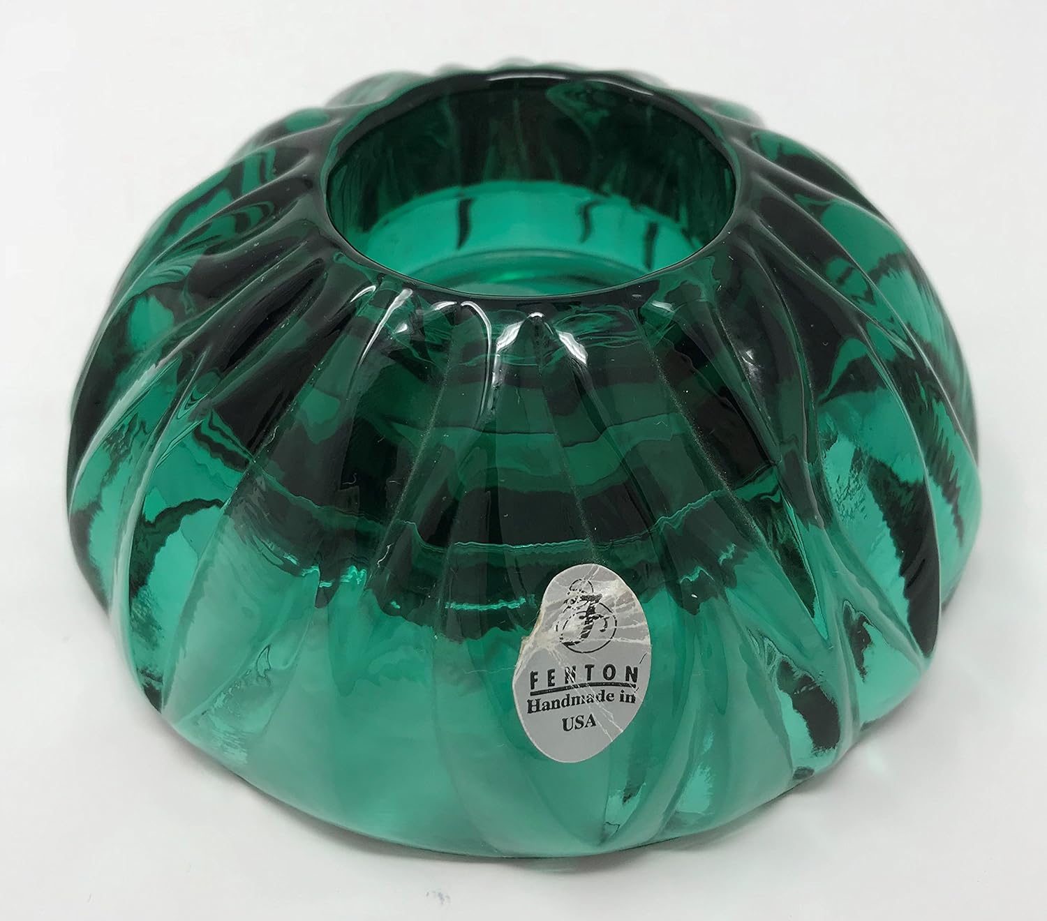 Fenton Art Glass, Iceberg Votive Candle Holder, Spruce