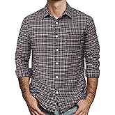 AOTIK Mens Gingham Button Down Shirt Long Sleeve Dress Shirts Business Casual Shirts with Pockets