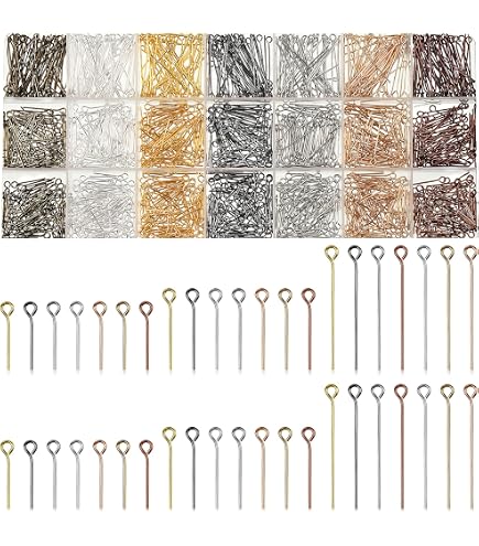 ALLOYMSYY 300-Piece Mini Eye Screw Hooks – Mixed Sizes (0.39” & 0.51”) – For Jewelry Making, DIY Crafts & Miniatures - View #6
