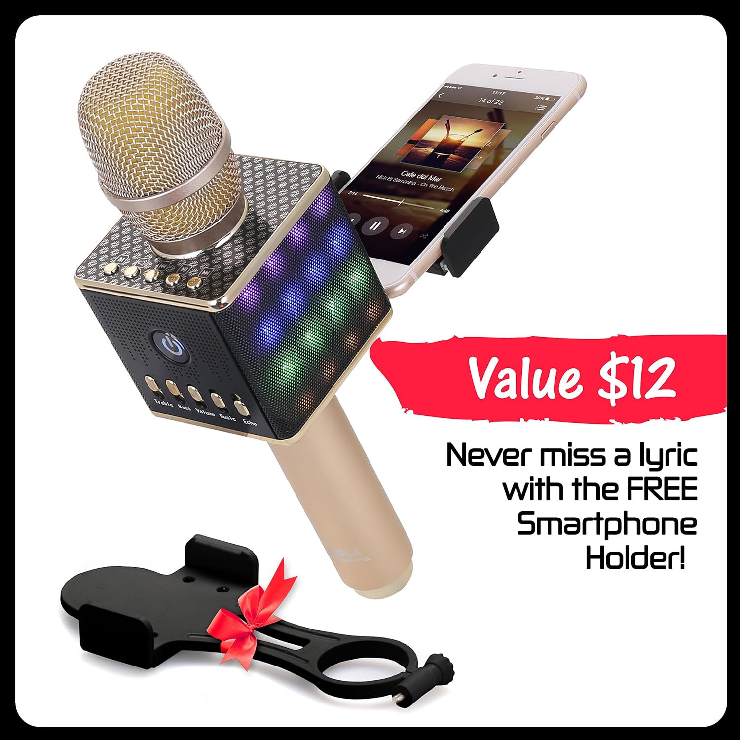 pop solo karaoke microphone and speaker