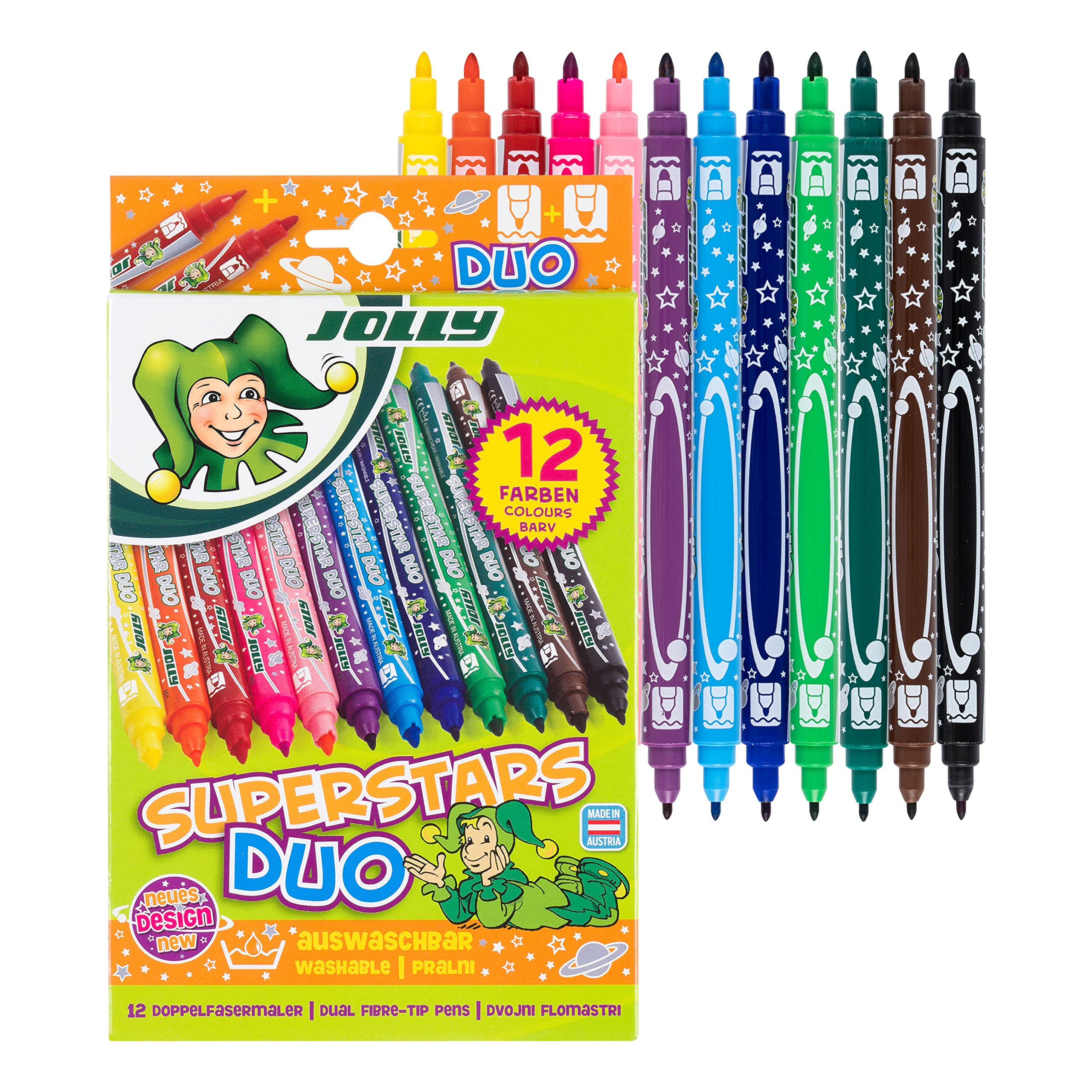 Jolly Superstar DUO fiber-tip pen - One thick and one thin point - Washable