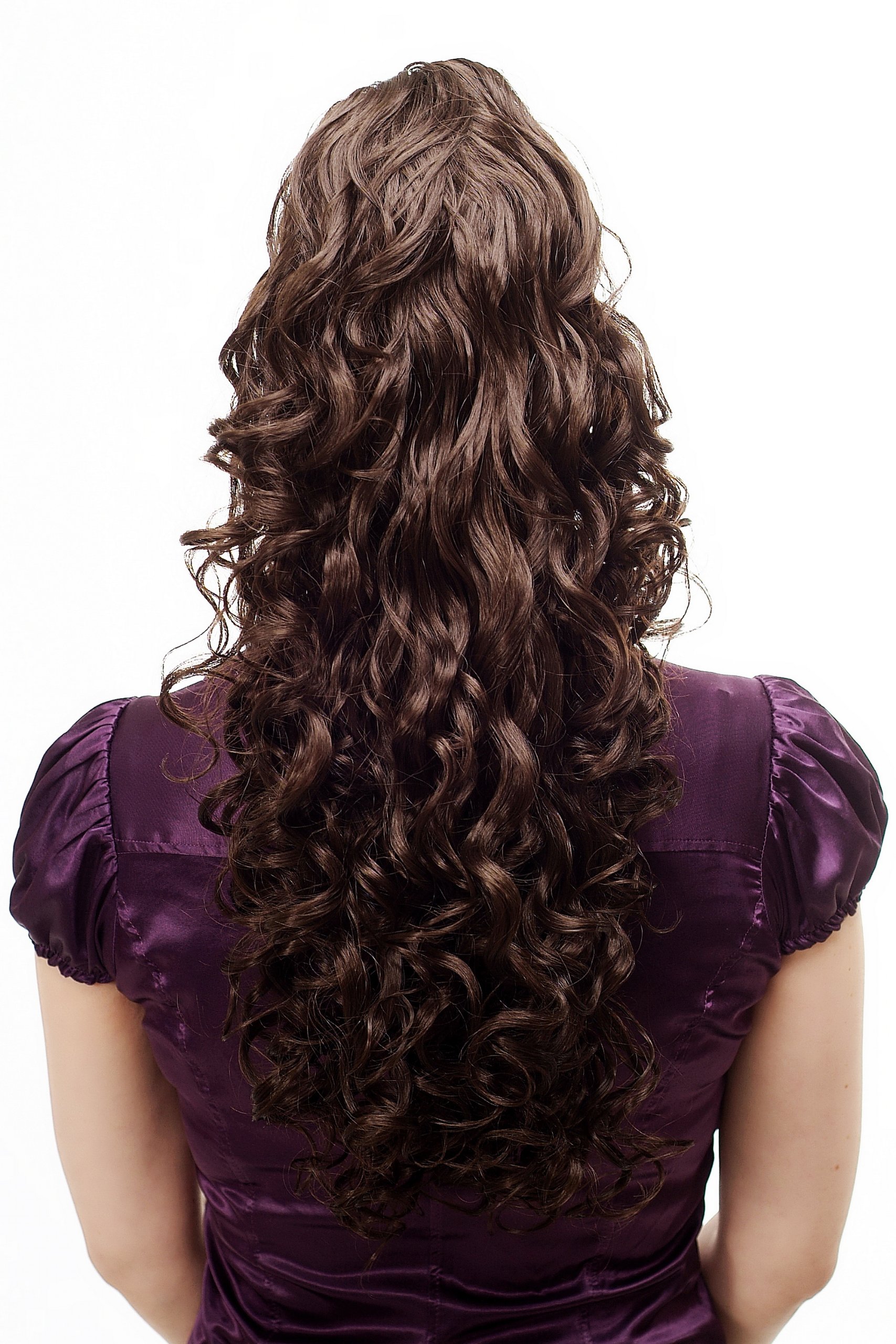 Hairpiece PONYTAIL extension VERY long MASSIVE volume voluminous curly AMAZING curls BROWN kinks N310-6