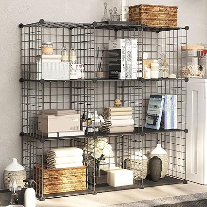 Amazon Joiscope 本棚 収納棚 大容量 整理棚 スペース節約 収納ラック 多用途ケース メタルラック 衣類収納ボックス 便利な 黒 9ボックス 本棚 オンライン通販