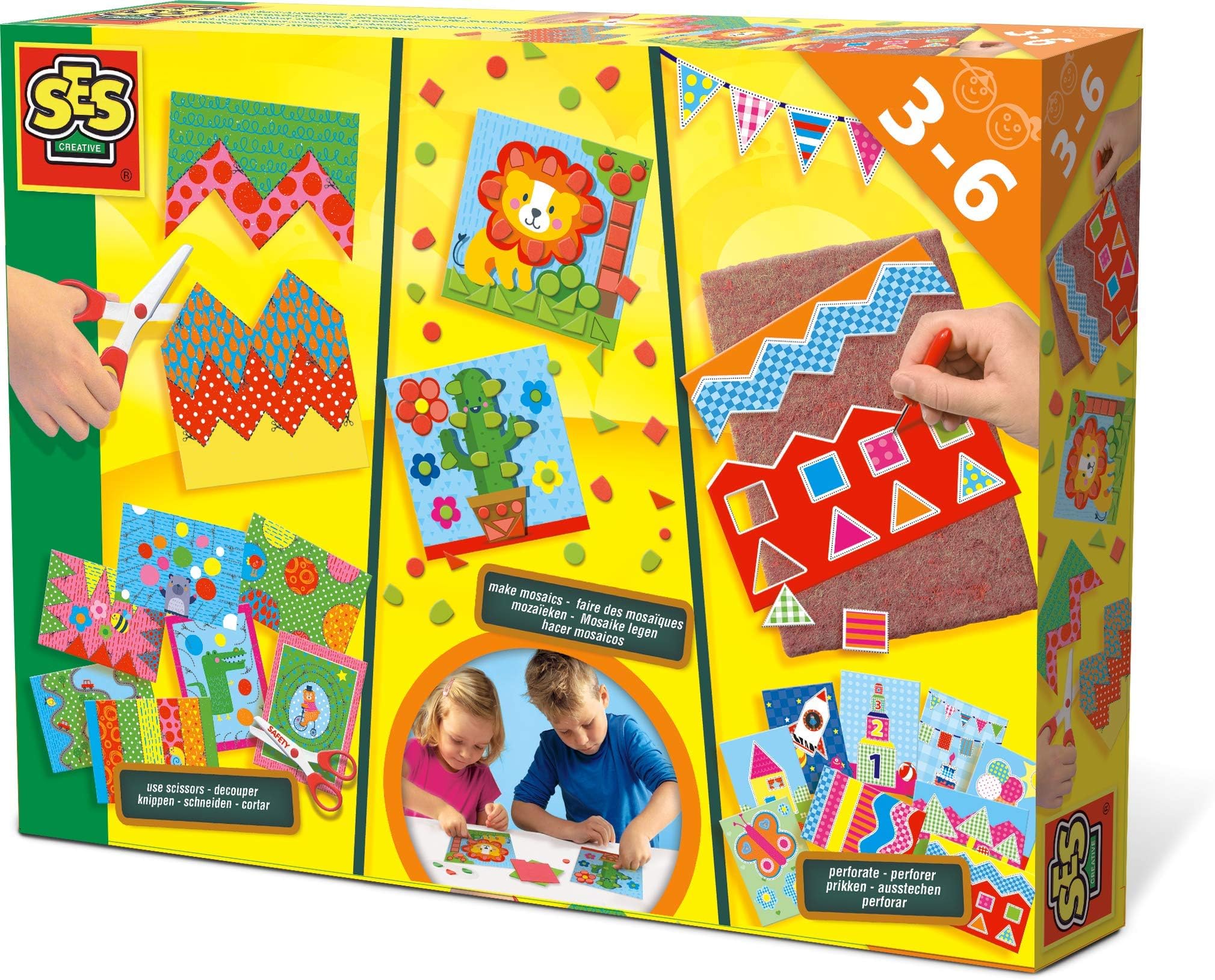 SES Creative 14878" I Learn to Cut, Make Mosaics and Perforate Activity Set, Mixed