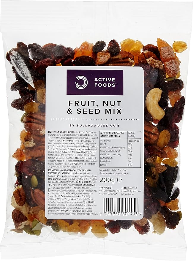 BULK POWDERS Fruit, Nut and Seed Mix, 200 g Amazon.co.uk Health