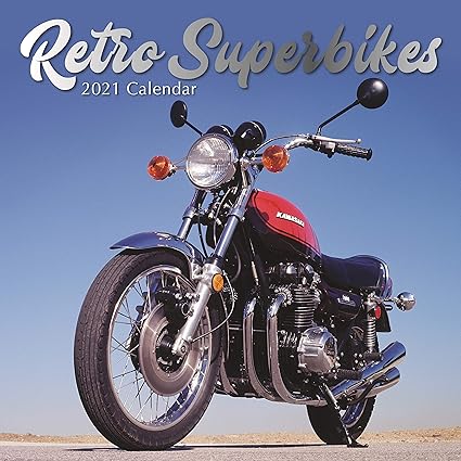 Amazon 21 壁掛けカレンダー レトロスーパーバイクカレンダー 12 X 12インチ マンスリービュー 16か月 ビッグバイクテーマ リマインダーステッカー180枚付き カレンダー 文房具 オフィス用品
