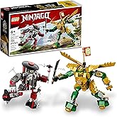 Lego NINJAGO Lloyd’s Mech Battle EVO Building Set 71781, with 2 Action Figures, 2 Posable Ninja Action Figures to Build, Ninja Toy for Kids Ages 6+ with Bone Warrior and Golden Lloyd Minifigures