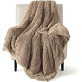 Bedsure GentleSoft Fluffy Light Chocolate Brown Throw Blanket, Brown Decor Cozy Gifts for Women Men, Soft Fuzzy Sherpa Fleece Plush Thick Warm Furry Faux Fur Throw Blanket for Couch, Bed, 50x60