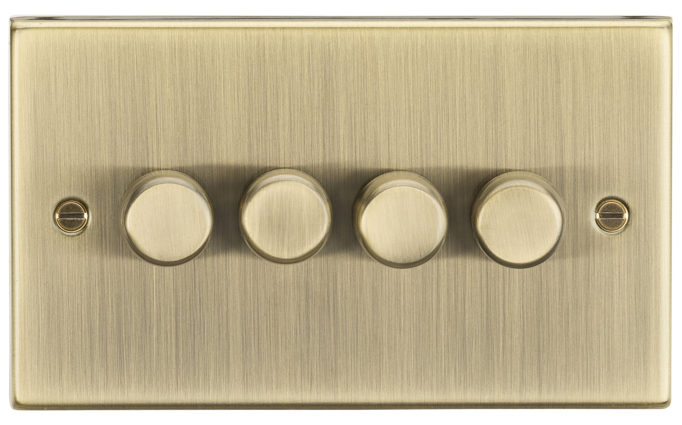 Knightsbridge CS2184AB Square Edge Antique Brass 4G 2 Way Dimmer, Antique Brass