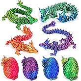 JOD® 4PCS 3D Printed Dragon Eggs with Dragon Inside – Articulated Fidget Toys, Easter Dragon Eggs, Mystery Surprise Easter Eggs for Kids, Unique 3D Printed Animals, Home Decor and Gift Set(A)